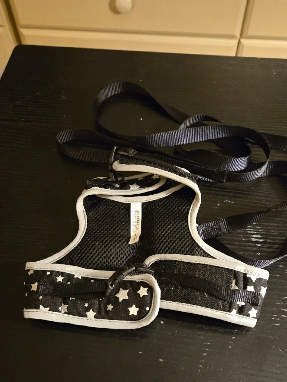 Black Star Pattern CAT Harness with Leash